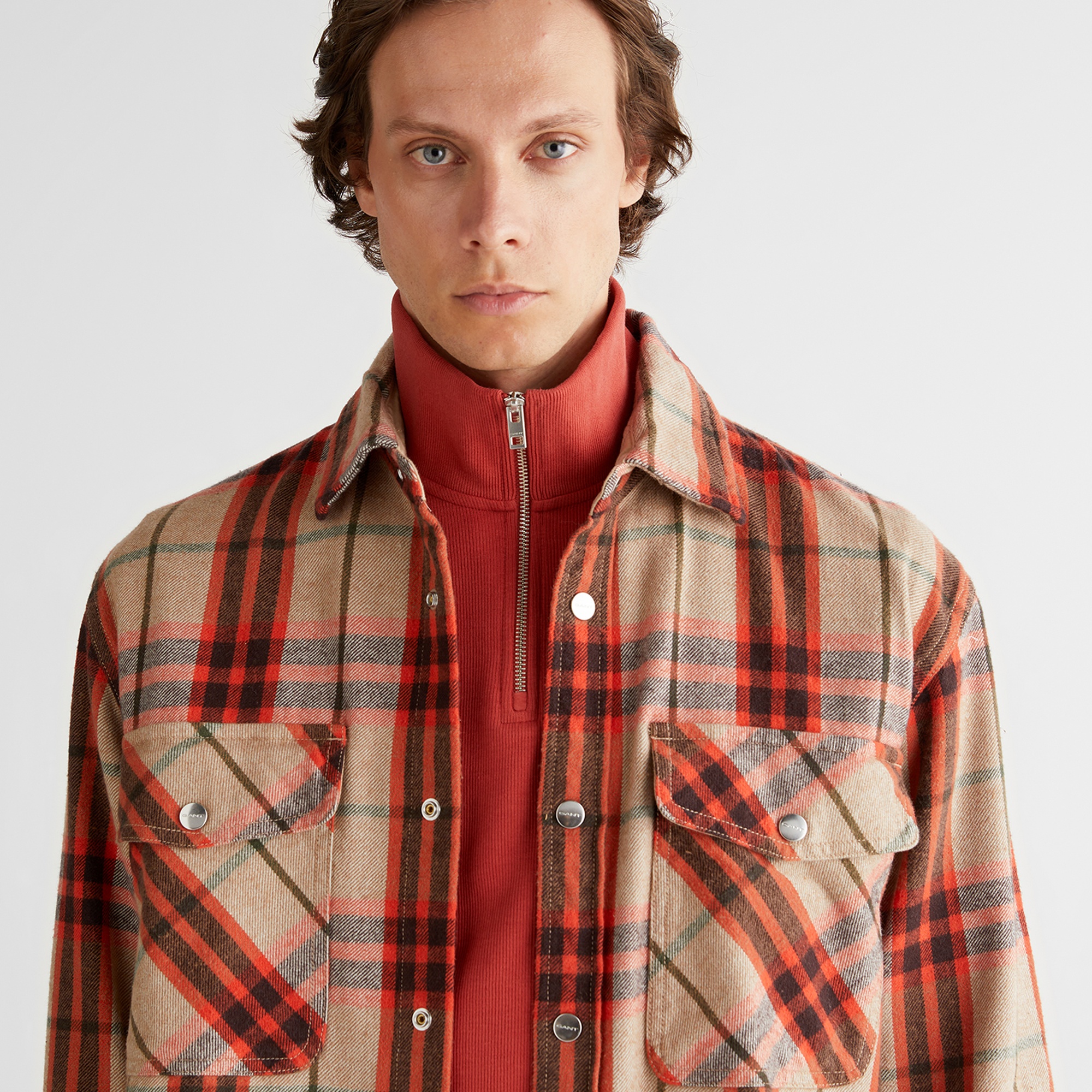 GANT Erkek Turuncu Relaxed Fit Bisiklet Yaka Gömlek