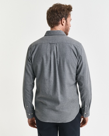  GANT Erkek Gri Regular Fit Bisiklet Yaka Gömlek