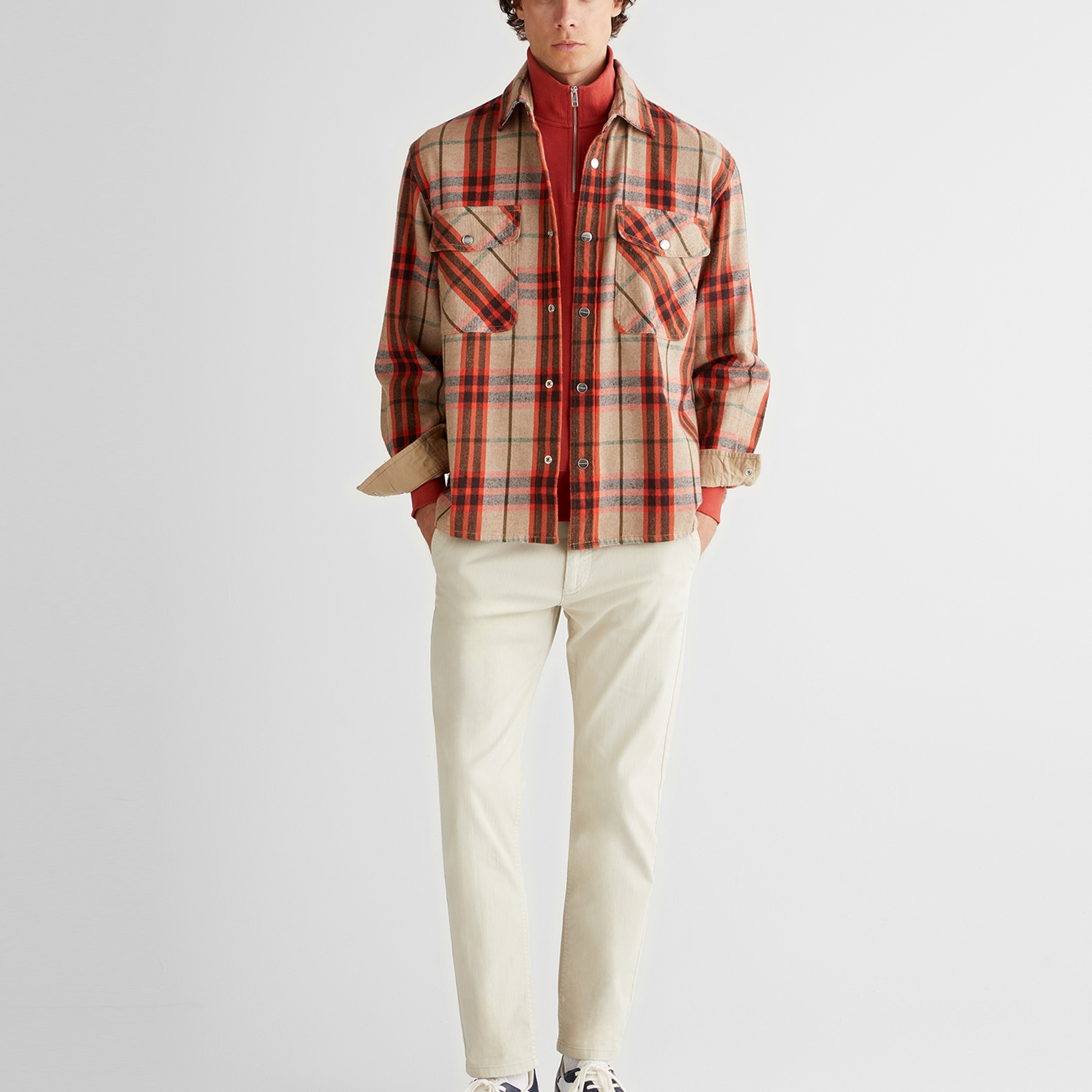 GANT Erkek Turuncu Relaxed Fit Bisiklet Yaka Gömlek