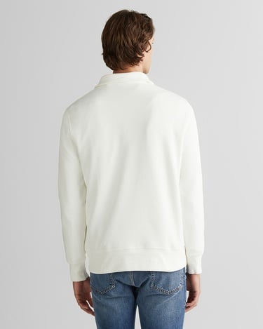 GANT Erkek Beyaz Regular Fit Yarım Fermuarlı Sweatshirt