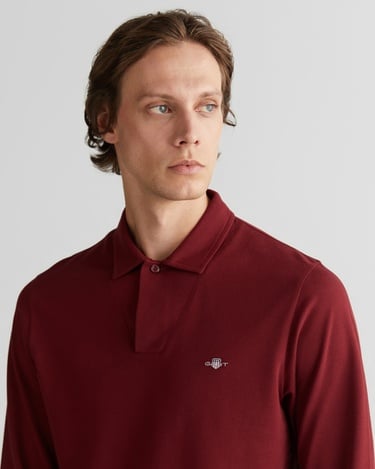  GANT Erkek Bordo Slim Fit V Yaka Polo