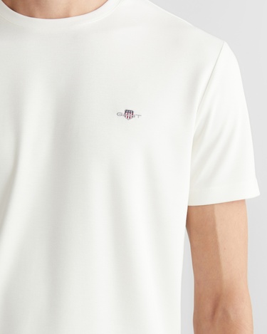  GANT Erkek Beyaz Regular Fit Bisiklet Yaka T-Shirt