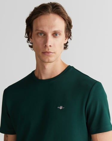  GANT Erkek Yeşil Regular Fit Bisiklet Yaka T-Shirt