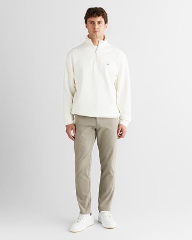  GANT Erkek Beyaz Relaxed Fit Yarım Fermuarlı Sweatshirt