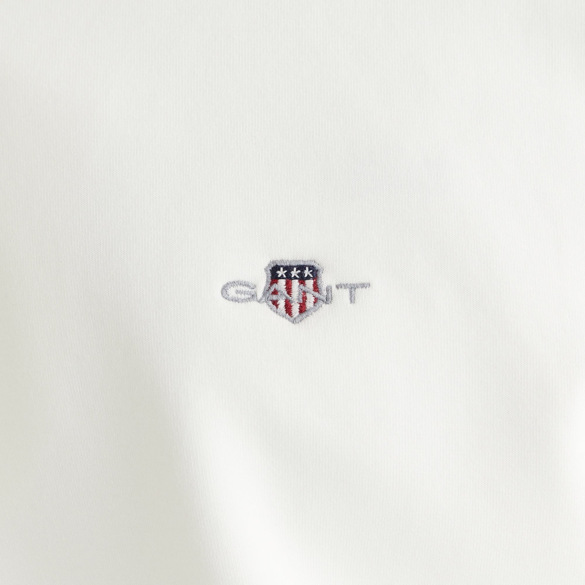 GANT Erkek Beyaz Relaxed Fit Yarım Fermuarlı Sweatshirt