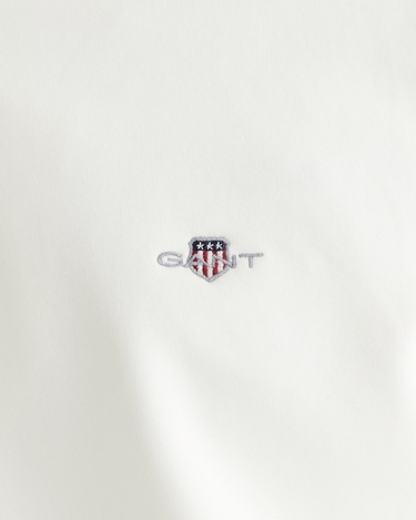  GANT Erkek Beyaz Relaxed Fit Yarım Fermuarlı Sweatshirt