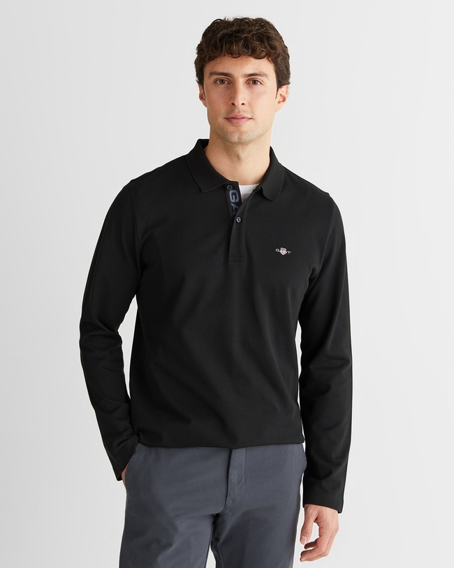  GANT Erkek Siyah Regular Fit Polo Yaka Polo