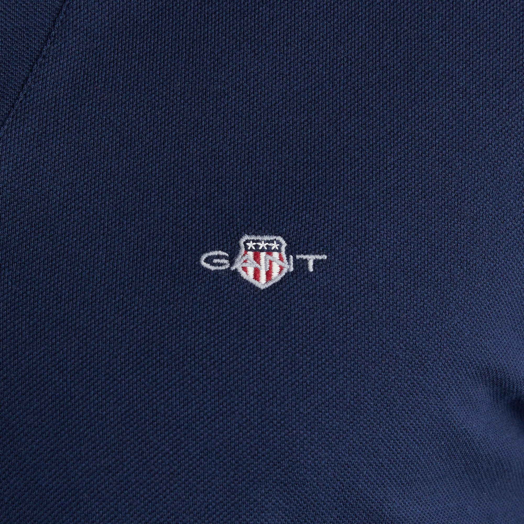 GANT Erkek Lacivert Slim Fit V Yaka Polo