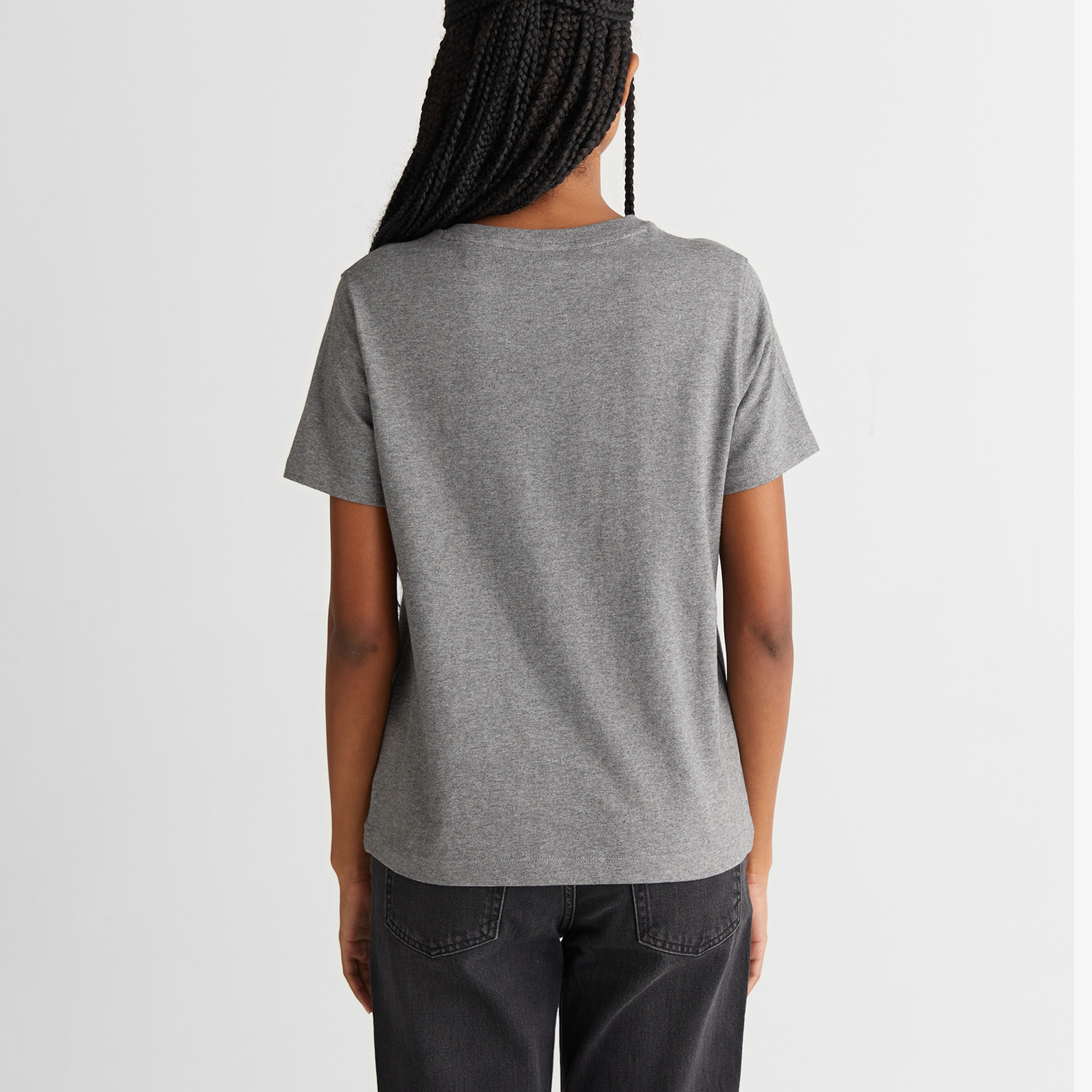 GANT Kadın Gri Regular Fit Bisiklet Yaka T-Shirt