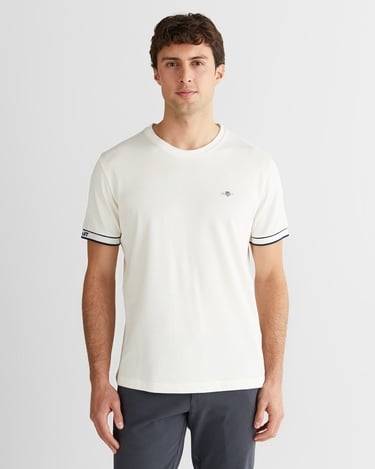  GANT Erkek Beyaz Regular Fit Bisiklet Yaka T-Shirt