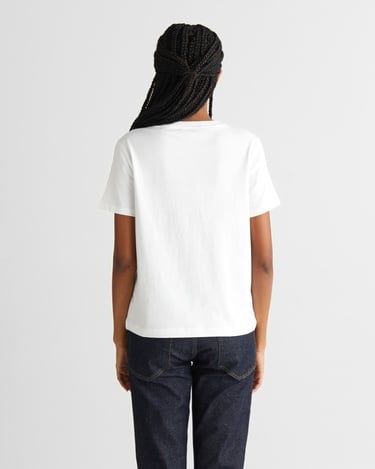  GANT Kadın Beyaz Regular Fit Bisiklet Yaka T-Shirt