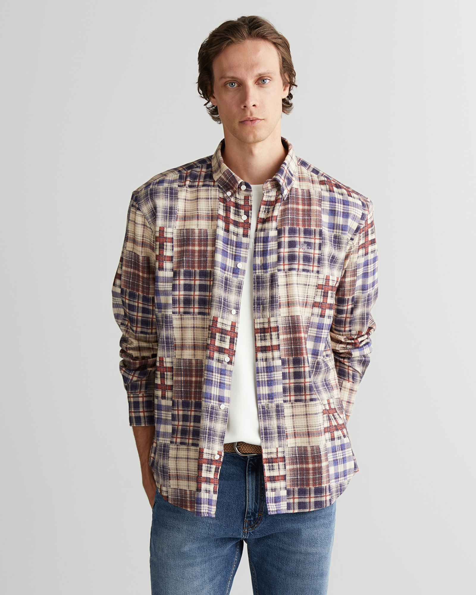  GANT Erkek Bordo Relaxed Fit  Gömlek