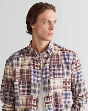  GANT Erkek Bordo Relaxed Fit  Gömlek