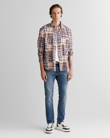  GANT Erkek Bordo Relaxed Fit  Gömlek