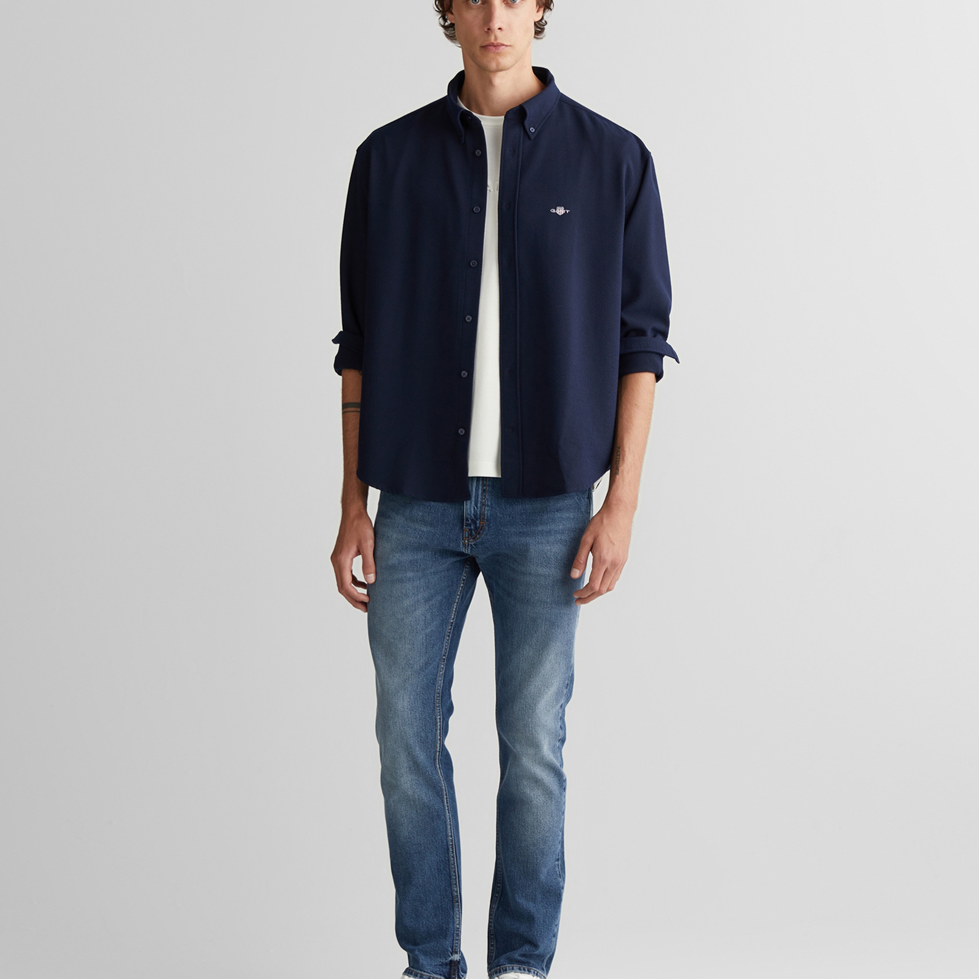 GANT Erkek Lacivert Relaxed Fit  Gömlek