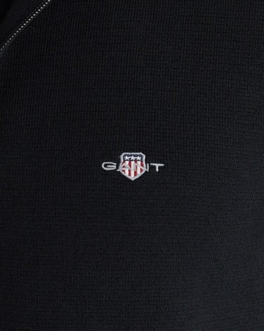  GANT Erkek Siyah Regular Fit Fermuarlı Triko