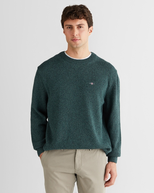  GANT Erkek Yeşil Relaxed Fit Bisiklet Yaka Triko