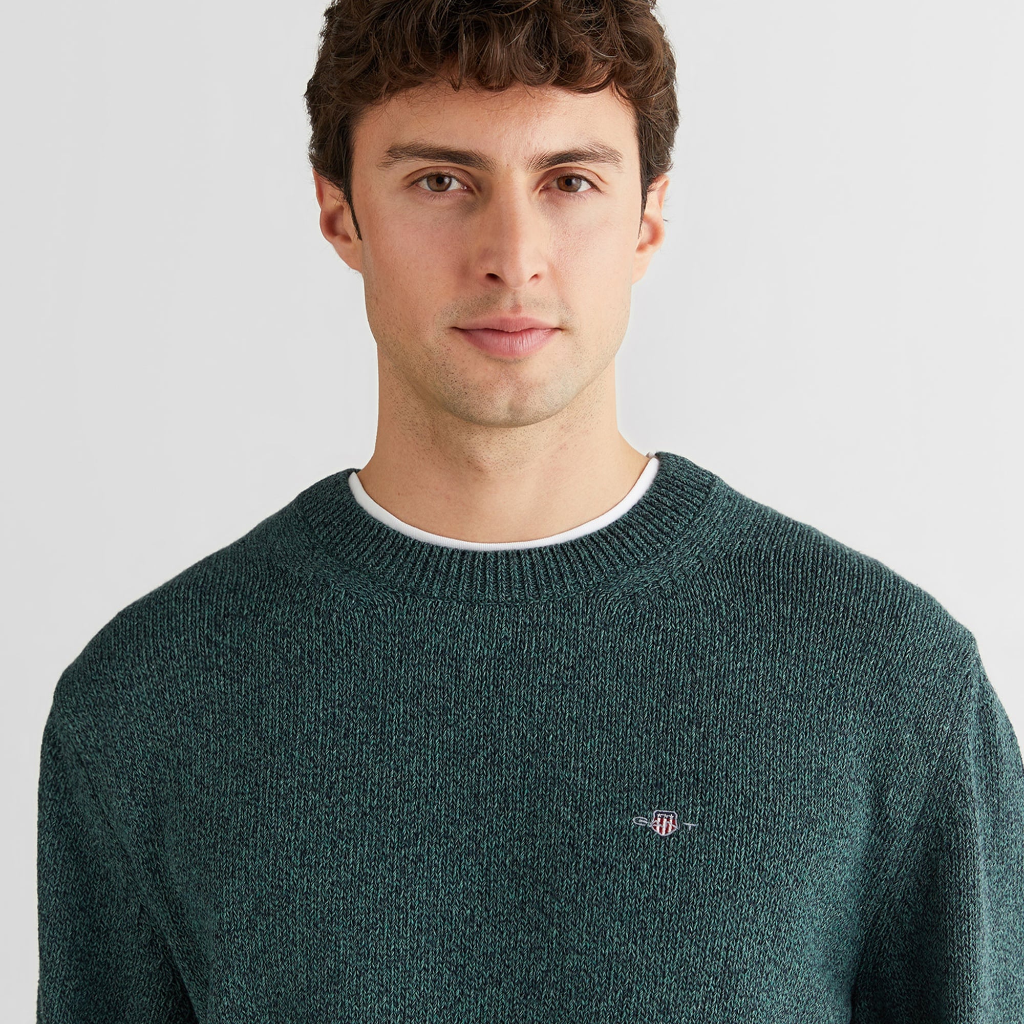 GANT Erkek Yeşil Relaxed Fit Bisiklet Yaka Triko