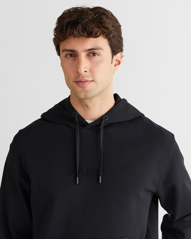  GANT Erkek Siyah Relaxed Fit Kapüşonlu Sweatshirt