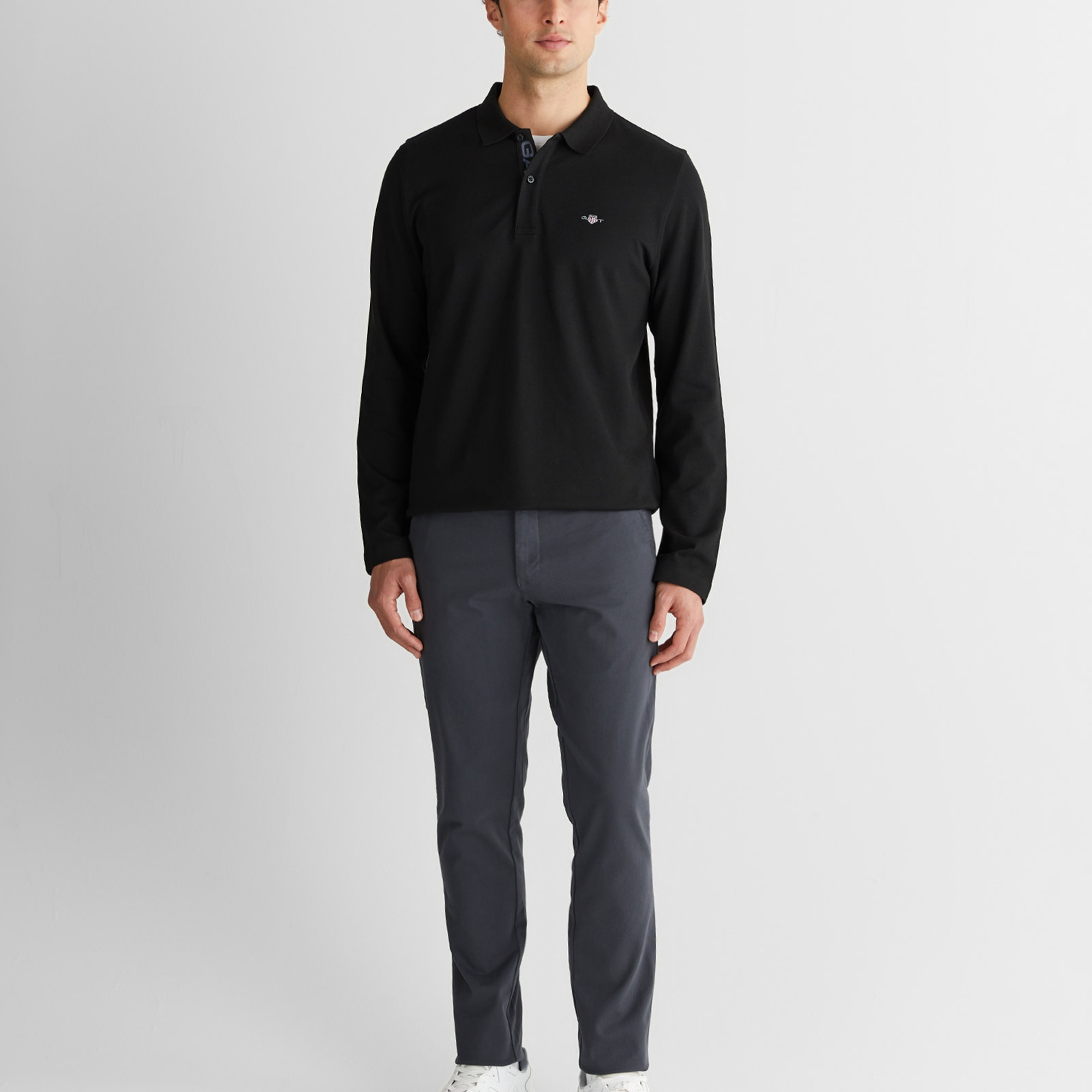 GANT Erkek Siyah Regular Fit Polo Yaka Polo