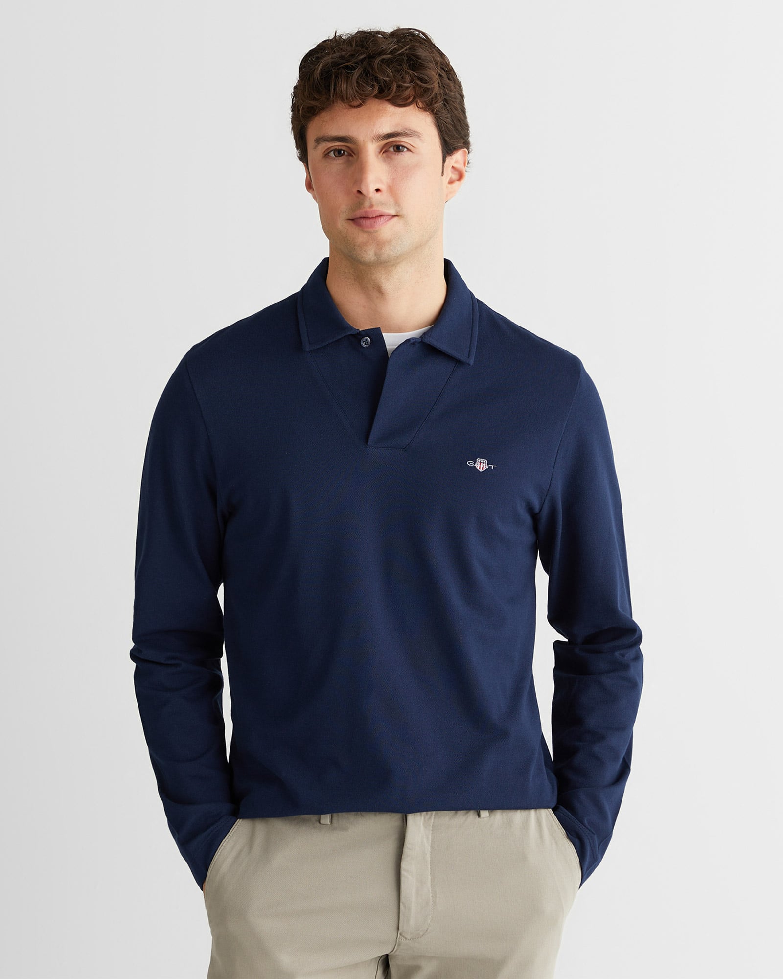  GANT Erkek Lacivert Slim Fit V Yaka Polo