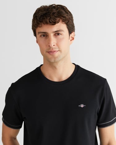  GANT Erkek Siyah Regular Fit T-Shirt
