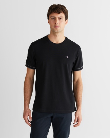  GANT Erkek Siyah Regular Fit T-Shirt