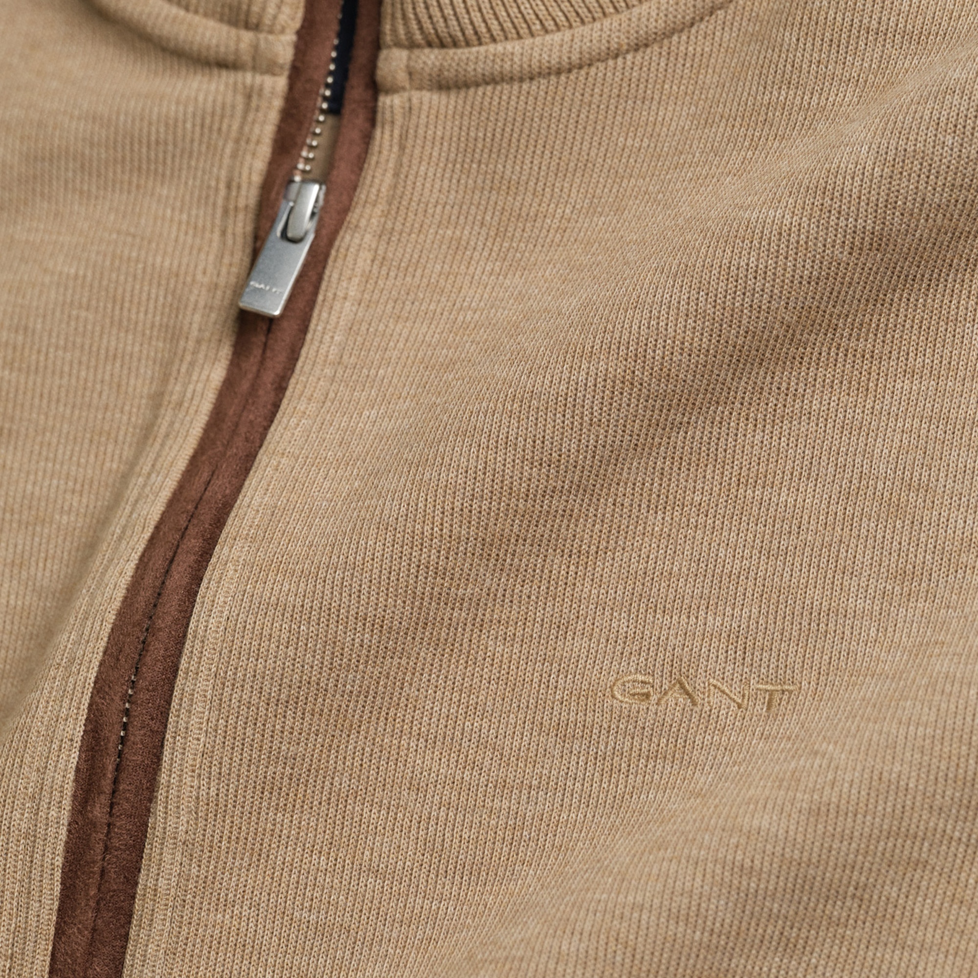 GANT Erkek Bej Regular Fit Fermuarlı Hırka