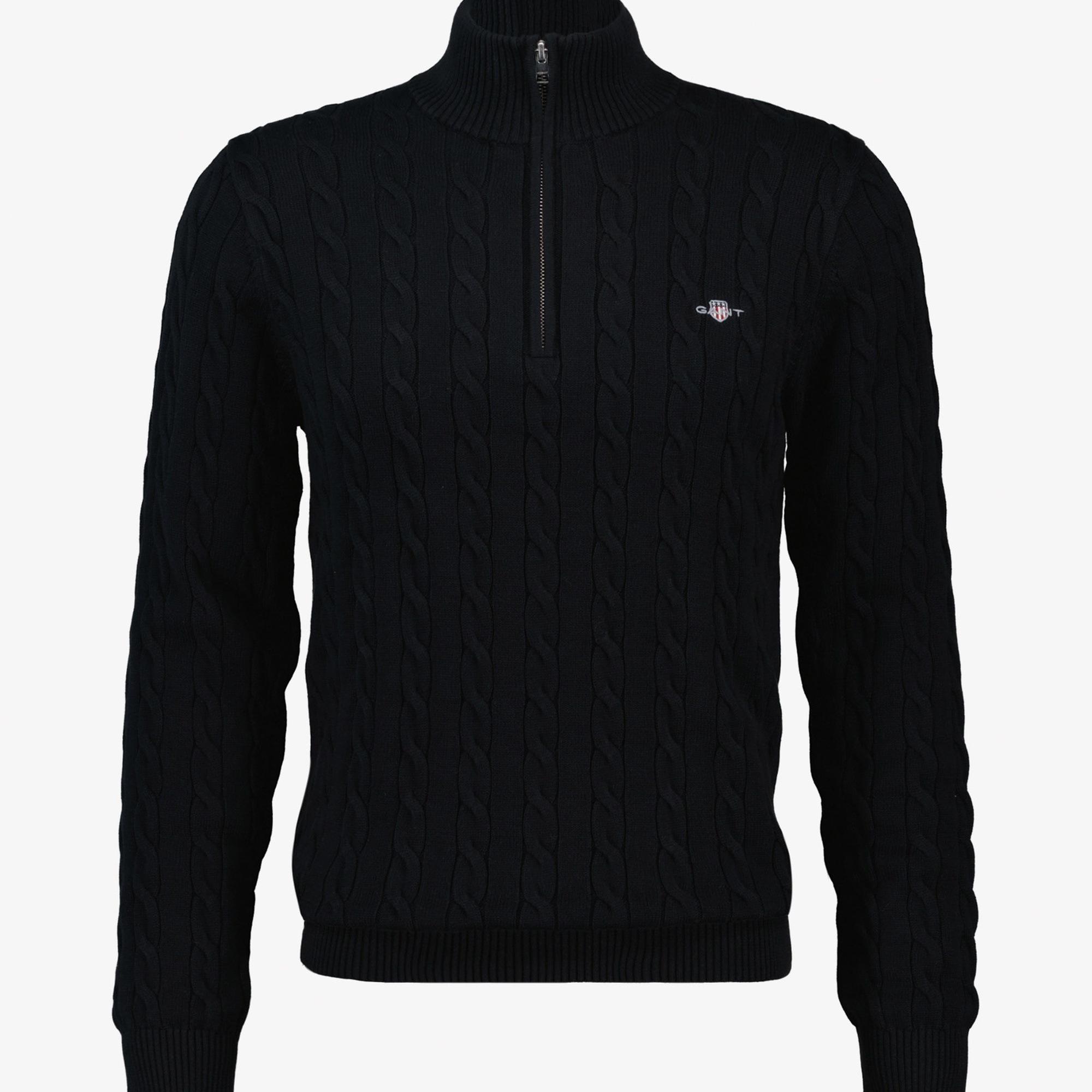 GANT Erkek Siyah Regular Fit Örgü Kazak