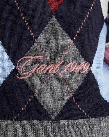  GANT Kadın Gri Regular Fit V Yaka Triko