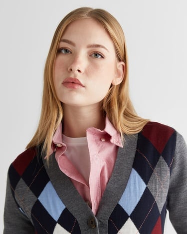  GANT Kadın Gri Regular Fit V Yaka Triko