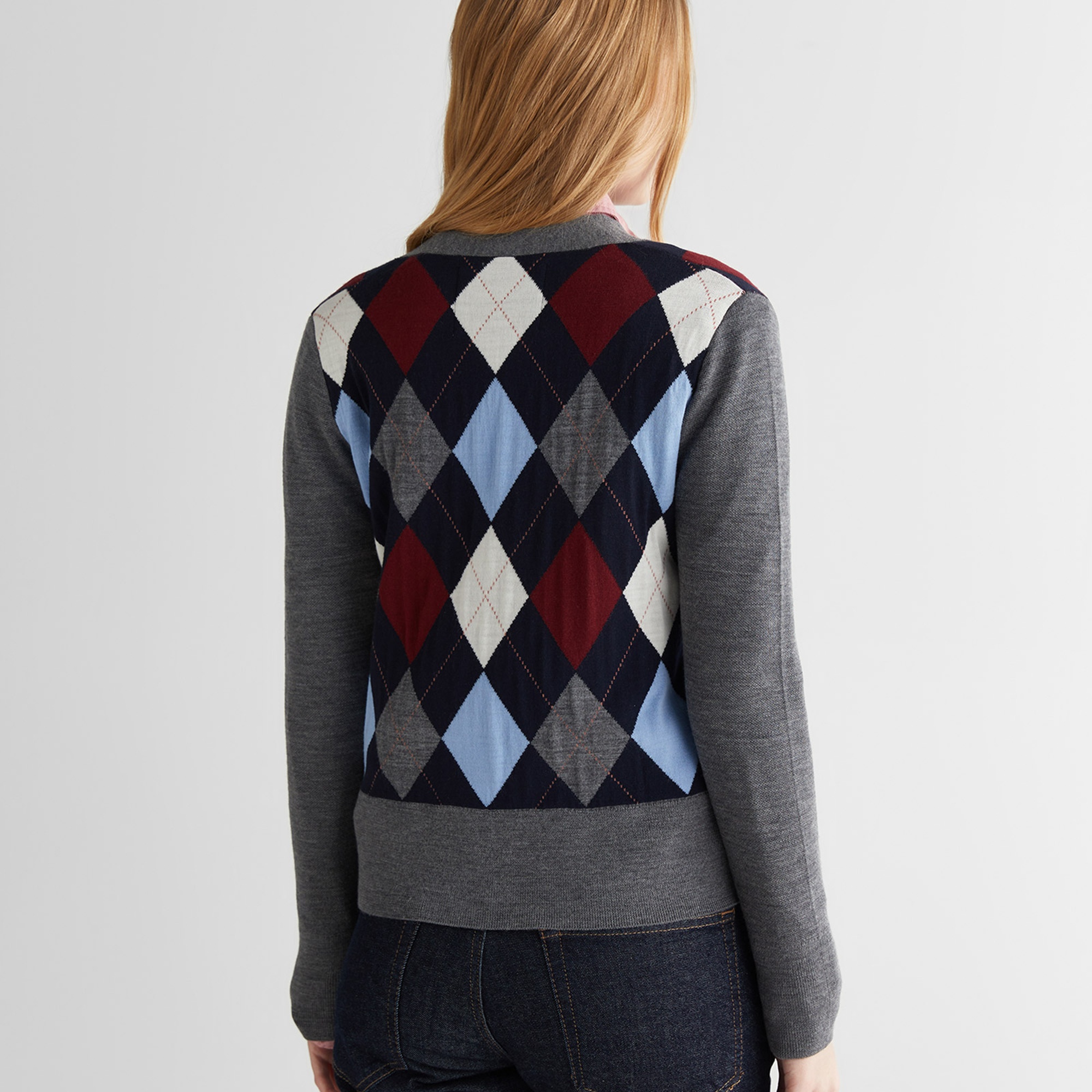 GANT Kadın Gri Regular Fit V Yaka Triko