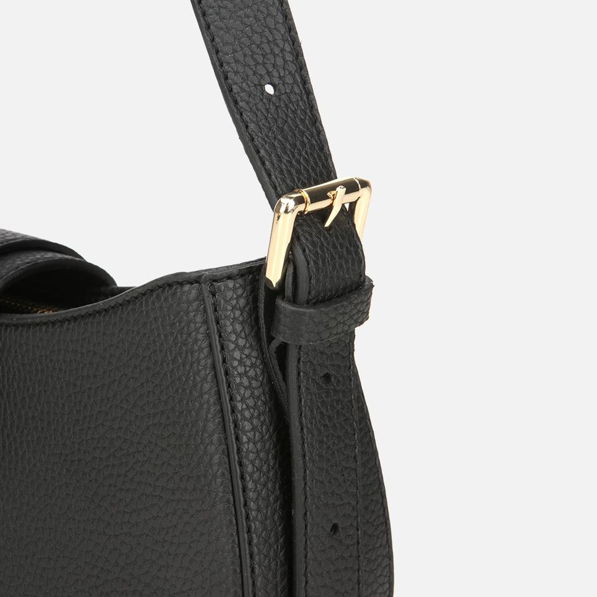 Kadın Siyah Kilit Detaylı Omuz Çantası