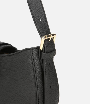  Kadın Siyah Kilit Detaylı Omuz Çantası