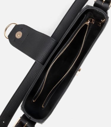  Kadın Siyah Kilit Detaylı Omuz Çantası