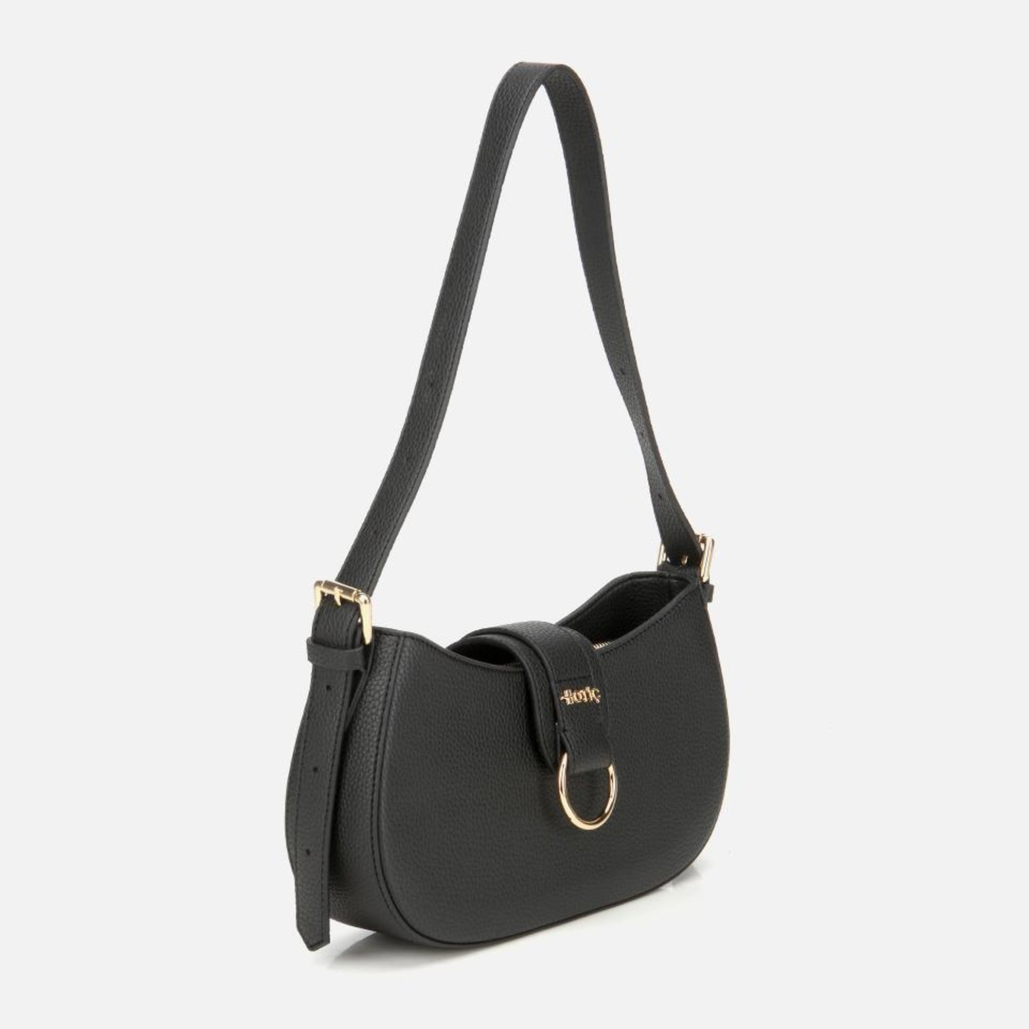 Kadın Siyah Kilit Detaylı Omuz Çantası