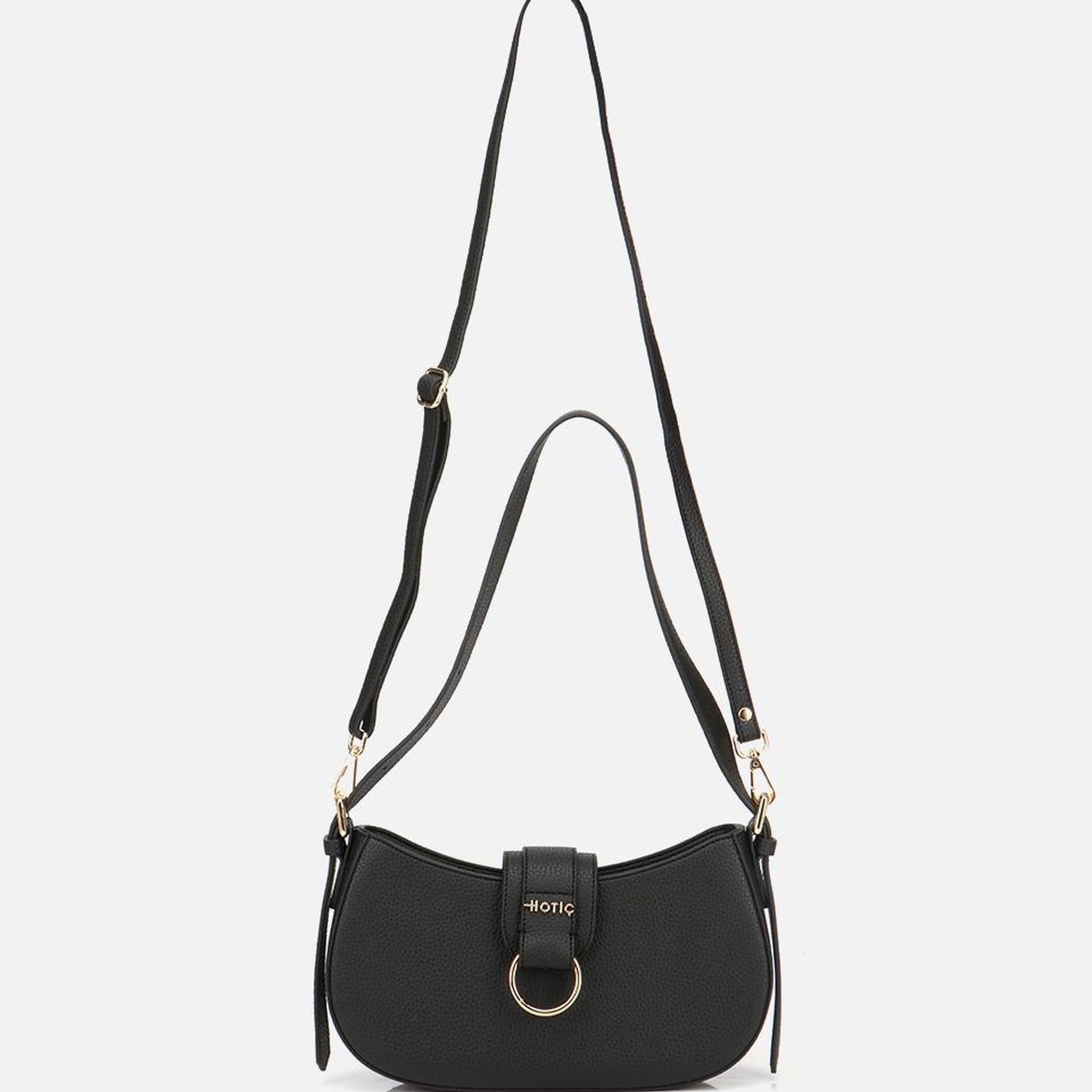 Kadın Siyah Kilit Detaylı Omuz Çantası