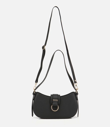  Kadın Siyah Kilit Detaylı Omuz Çantası