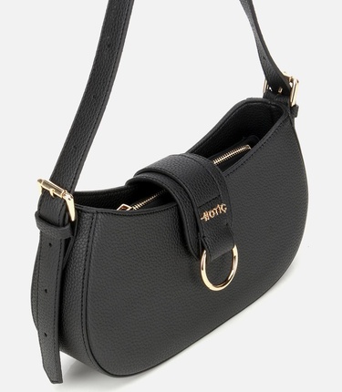  Kadın Siyah Kilit Detaylı Omuz Çantası