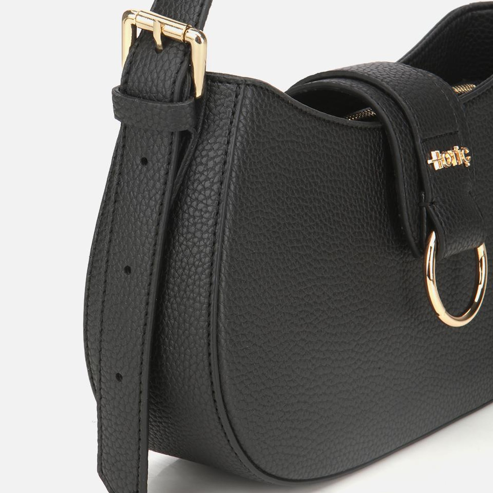 Kadın Siyah Kilit Detaylı Omuz Çantası