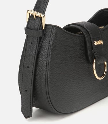  Kadın Siyah Kilit Detaylı Omuz Çantası