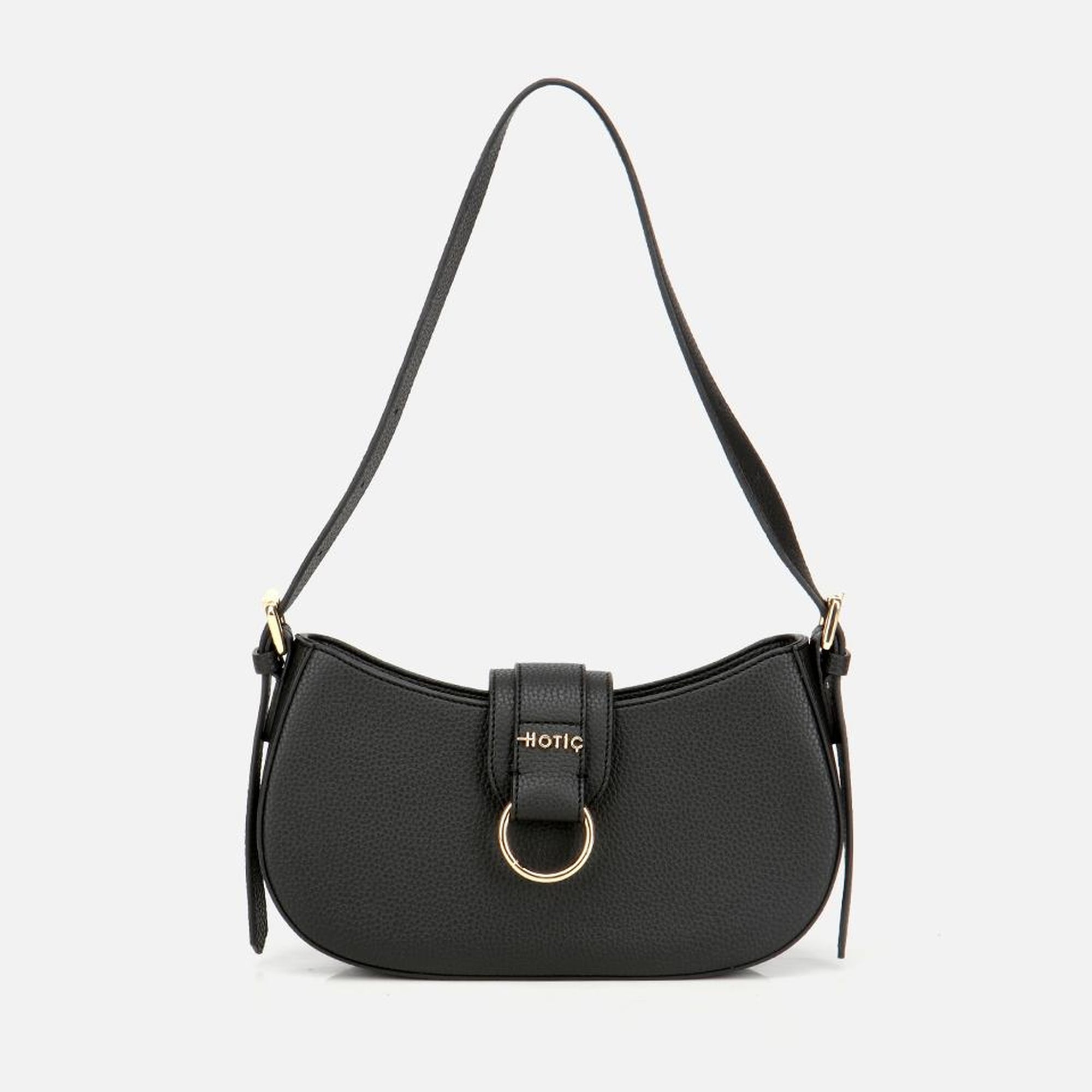 Kadın Siyah Kilit Detaylı Omuz Çantası