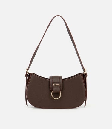  Kadın Kahverengi Kilit Detaylı Omuz Çantası