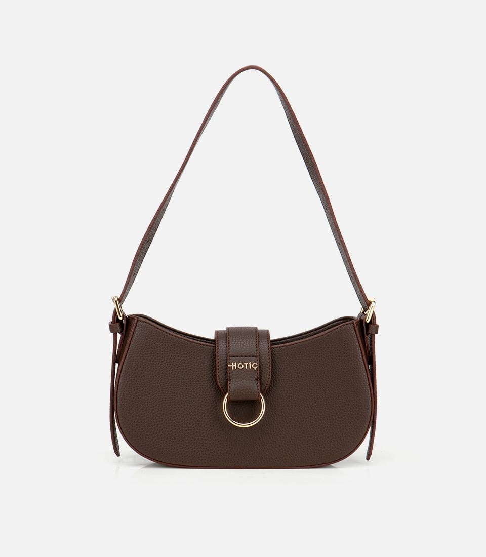  Kadın Kahverengi Kilit Detaylı Omuz Çantası