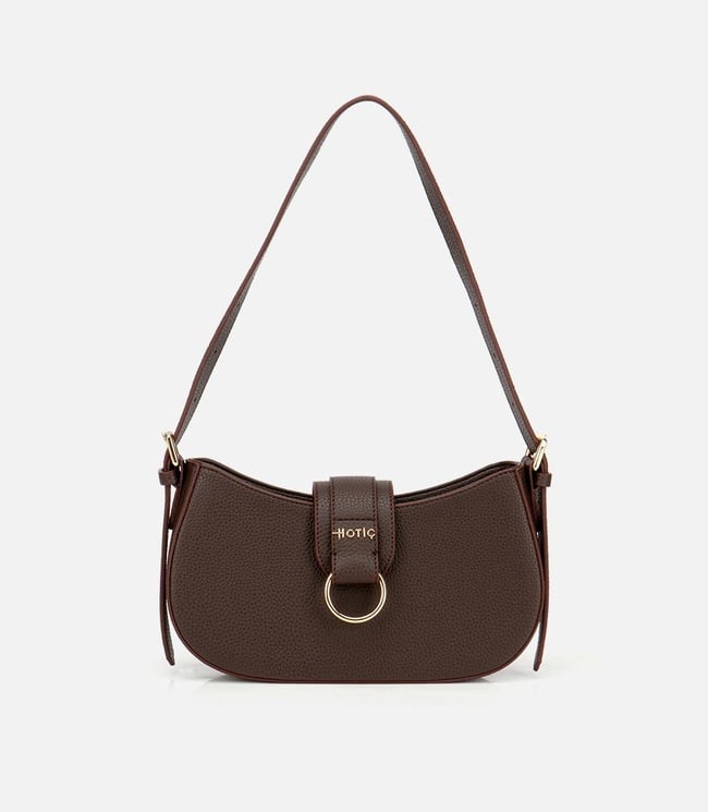  Kadın Kahverengi Kilit Detaylı Omuz Çantası