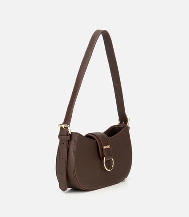  Kadın Kahverengi Kilit Detaylı Omuz Çantası