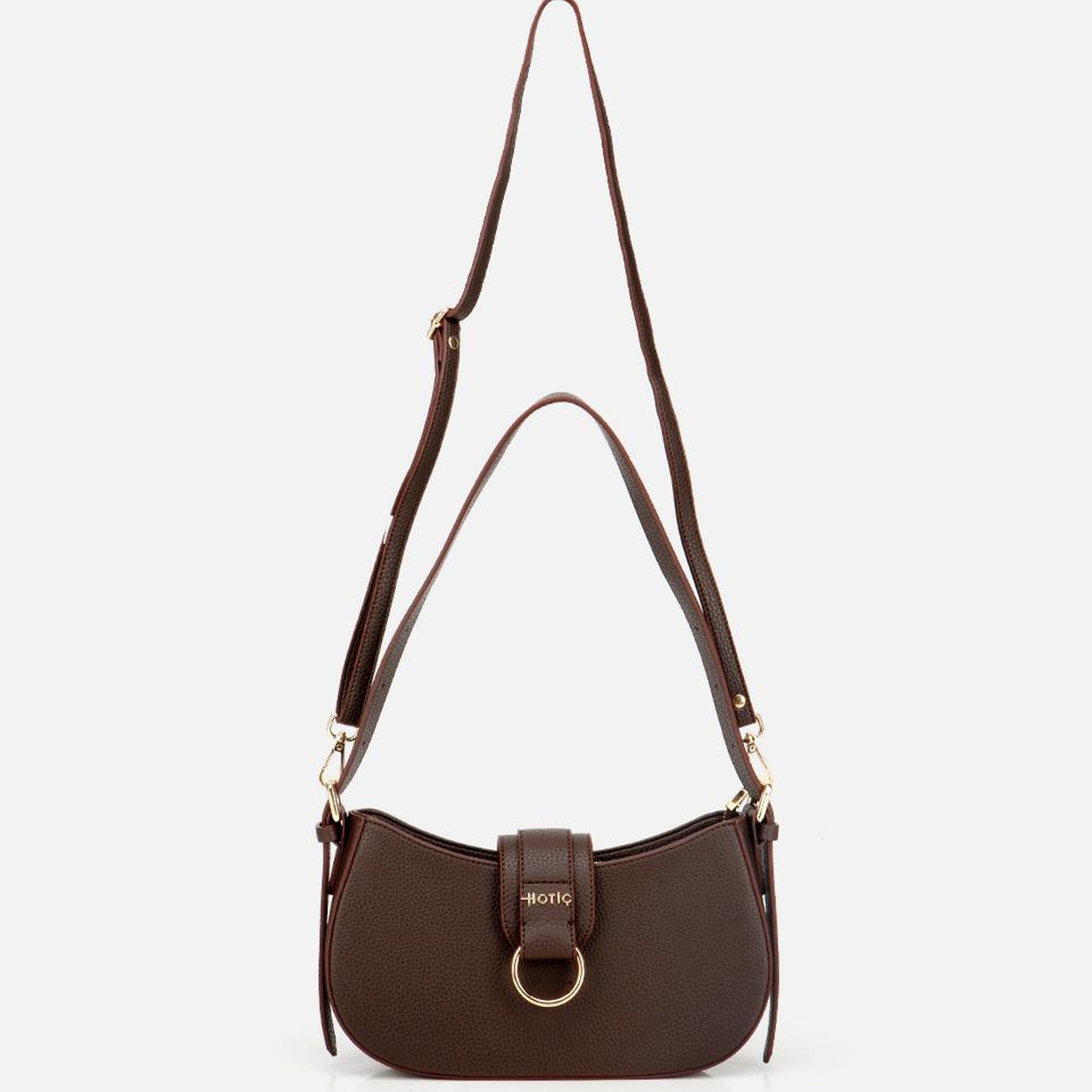 Kadın Kahverengi Kilit Detaylı Omuz Çantası