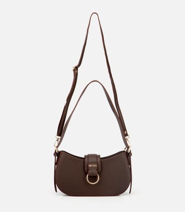  Kadın Kahverengi Kilit Detaylı Omuz Çantası