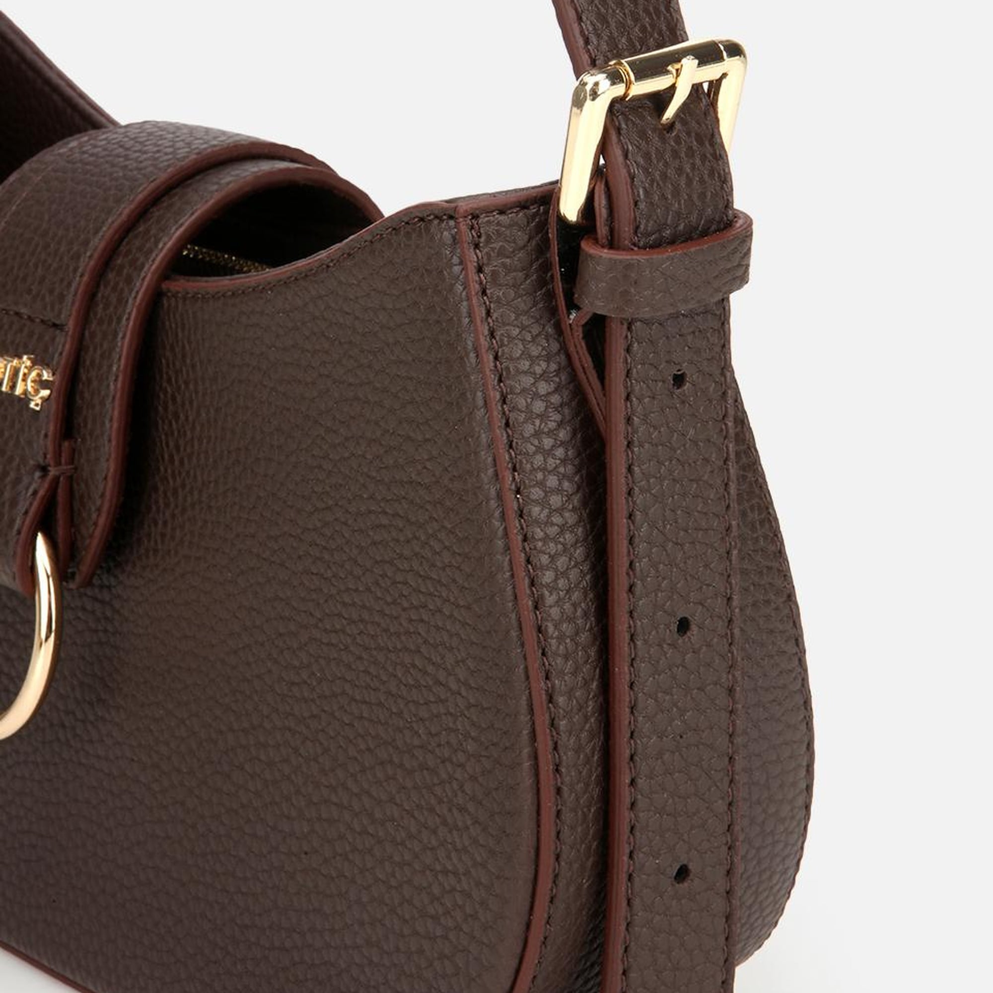 Kadın Kahverengi Kilit Detaylı Omuz Çantası