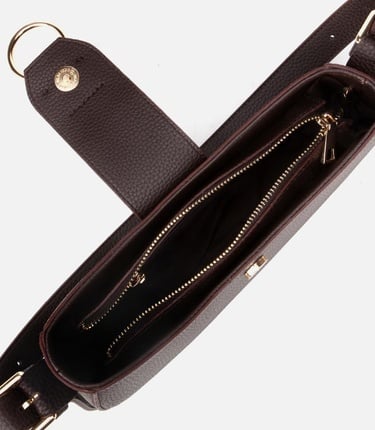  Kadın Kahverengi Kilit Detaylı Omuz Çantası